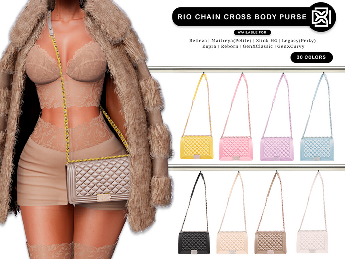 Addams - Rio Chain Cross Body Purse #FATPACK