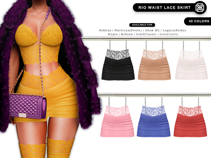 Addams - Rio Waist Lace Skirt #FATPACK