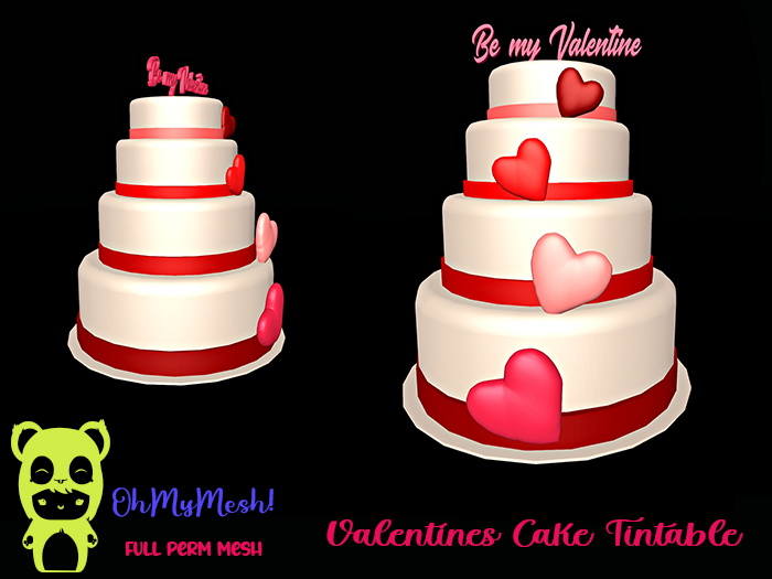 OhMyMesh! Valentines Cake Tintable Full Perm Mesh