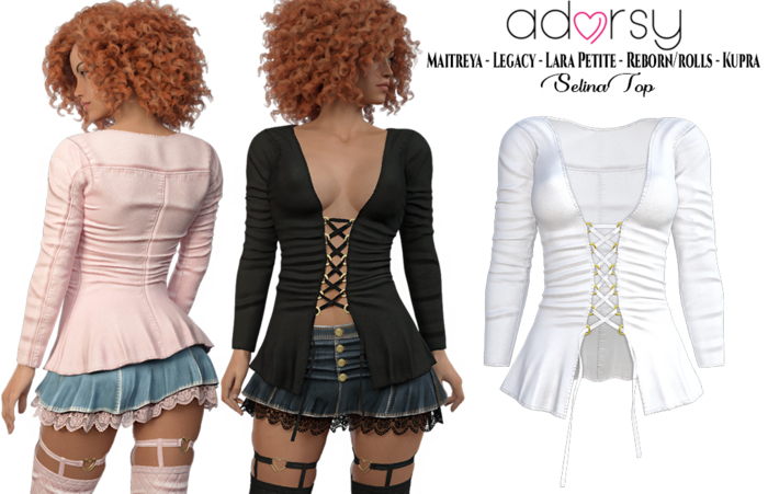 adorsy - Selina Top White - Maitreya/Legacy/Lara Petite/Kupra/Reborn-Rolls