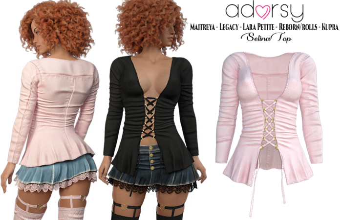 adorsy - Selina Top Soft Pink - Maitreya/Legacy/Lara Petite/Kupra/Reborn-Rolls