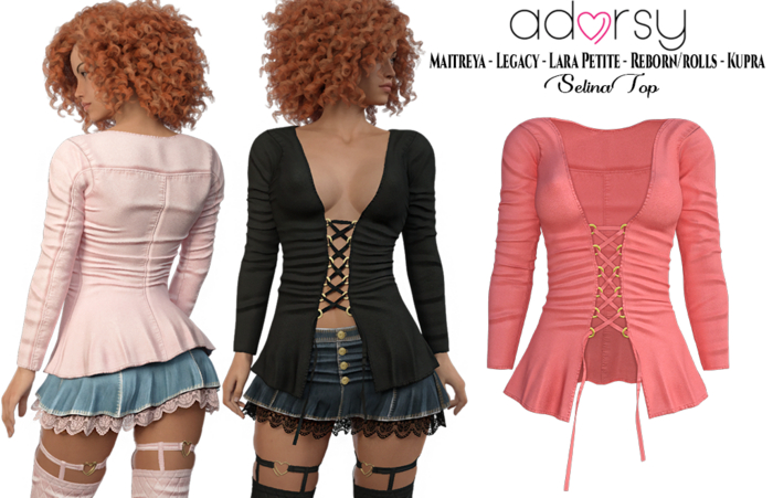 adorsy - Selina Top Coral - Maitreya/Legacy/Lara Petite/Kupra/Reborn-Rolls