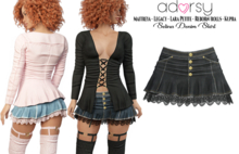 adorsy - Selina Denim Skirt Black - Maitreya/Legacy/Lara Petite/Kupra/Reborn-Rolls