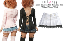 adorsy - Selina Denim Skirt White - Maitreya/Legacy/Lara Petite/Kupra/Reborn-Rolls