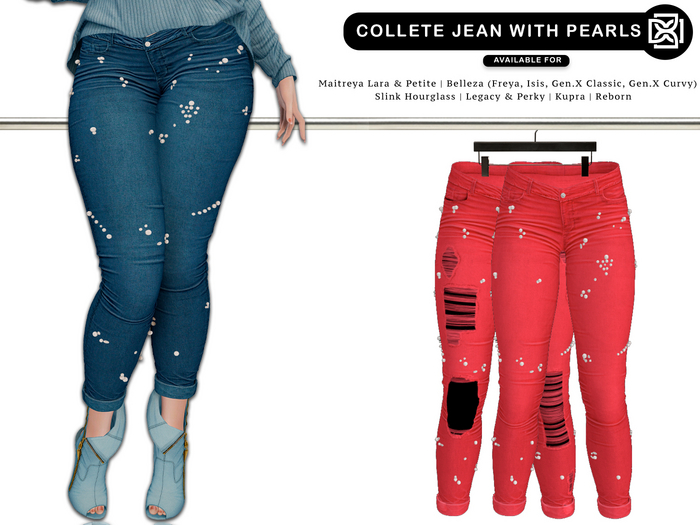Addams "Collete" Jeans with Pearls #07