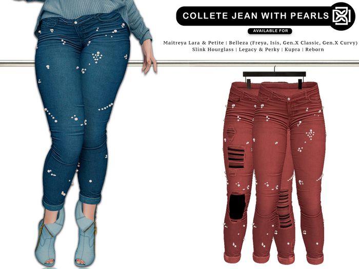 Addams "Collete" Jeans with Pearls #08