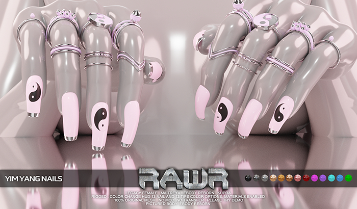 RAWR! Yin Yang Nails (add me)