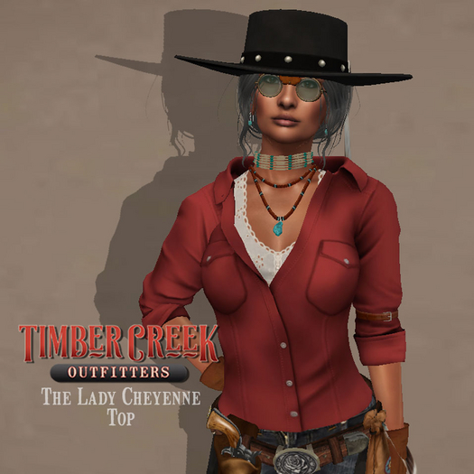 [Timber Creek] Lady Cheyenne Top-Red
