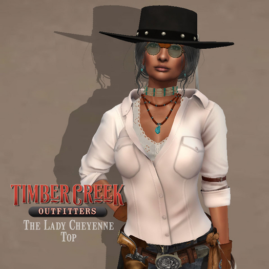 [Timber Creek] Lady Cheyenne Top-White