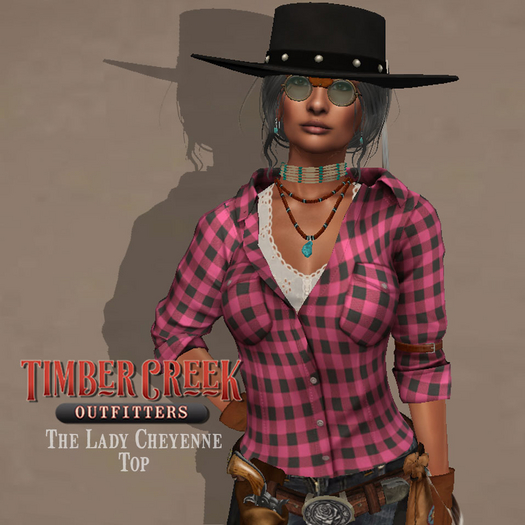 [Timber Creek] Lady Cheyenne Top-Pink Check