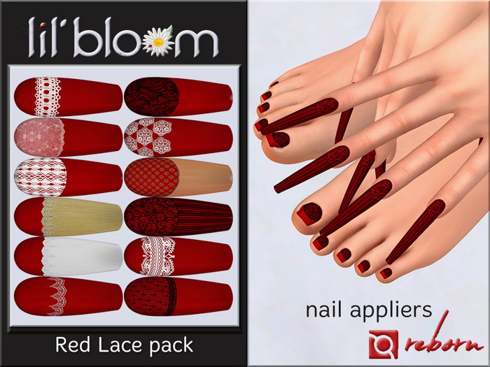 {LB} eBODY - REBORN nail HUD::Red Lace