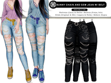 Addams - Bunny - Chain & Gem Jeans #30
