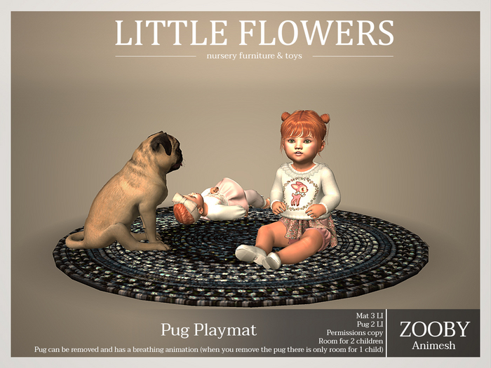 EV Little Flowers // Pug Playmat ZOOBY