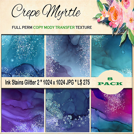 Crepe Myrtle Ink Stains Glitter 2