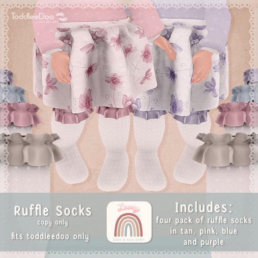 ;Lovey Ruffle Socks 4-Pack