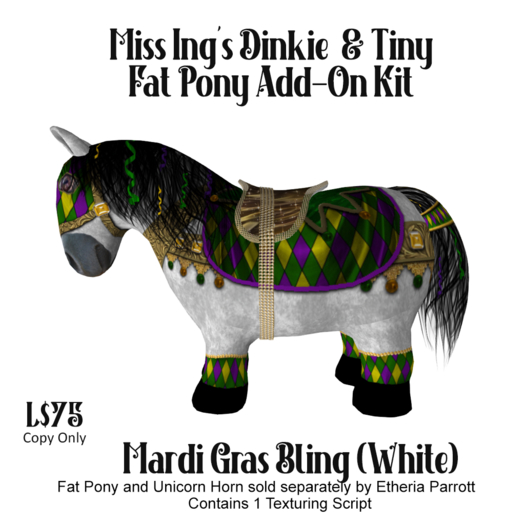 Miss Ing's Fat Pony Add-On Kit Mardi Gras Bling White