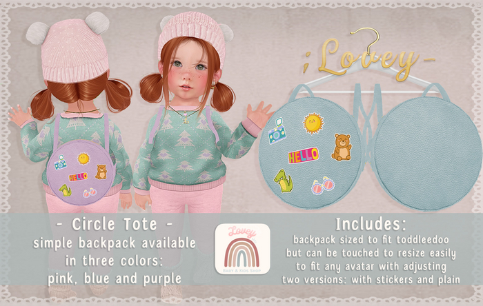 ;Lovey- Circle Totes - Blue