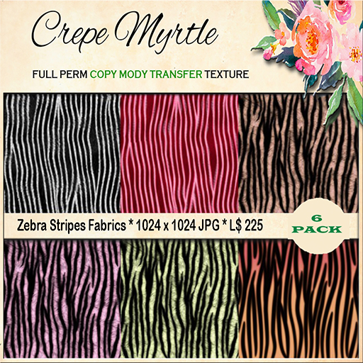 Crepe Myrtle Zebra Stripes Fabrics