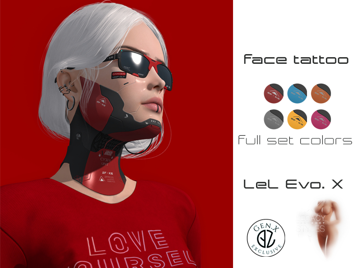 2faces - 2F-K6 - face tattoo - full set