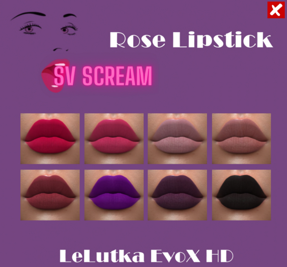 .:SV:. SCREAM Rose Lipstick Lelutka EvoX HD