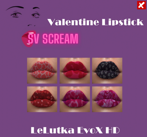 .:SV:. SCREAM Valentine Lipstick Lelutka EvoX HD