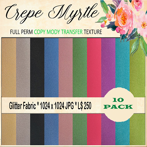 Crepe Myrtle Glitter Fabric
