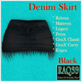 [R39] Denim Skirt-Black
