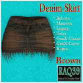 [R39] Denim Skirt-Brown