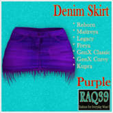 [R39] Denim Skirt-Purple