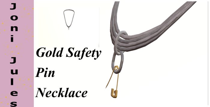 Braided Necklace with Gold Safety Pin
