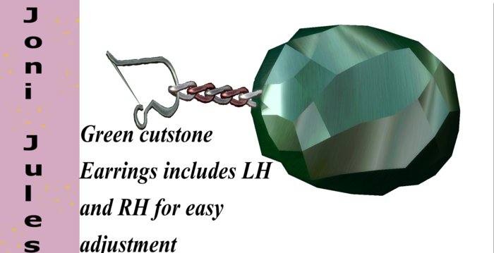 Raw Stone Earrings - Green