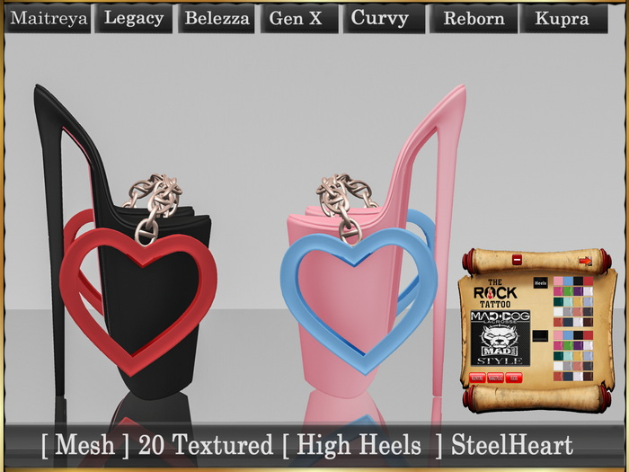 [ Mesh ] 20 Textured [ High Heels  ] SteelHeart