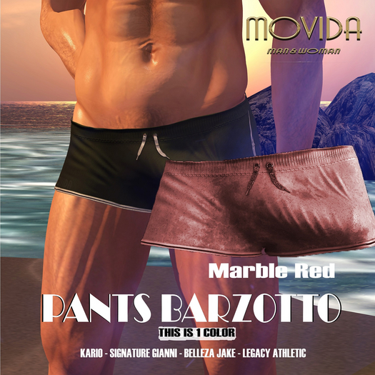MOVIDA - SHORTS BARZOTTO MARBLE RED  (Boxed)