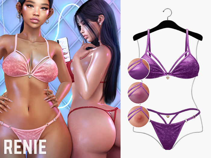 RENIE : SUGAR LINGERIE SET - PURPLE