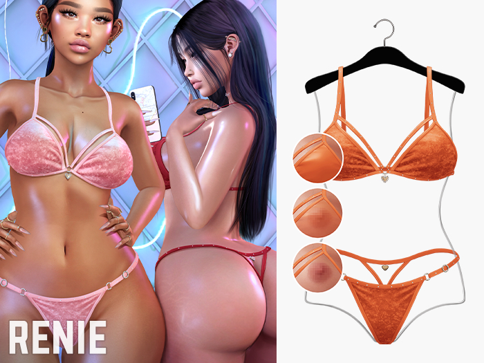 RENIE : SUGAR LINGERIE SET - ORANGE
