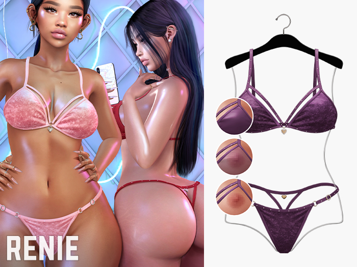 RENIE : SUGAR LINGERIE SET - EGGPLANT