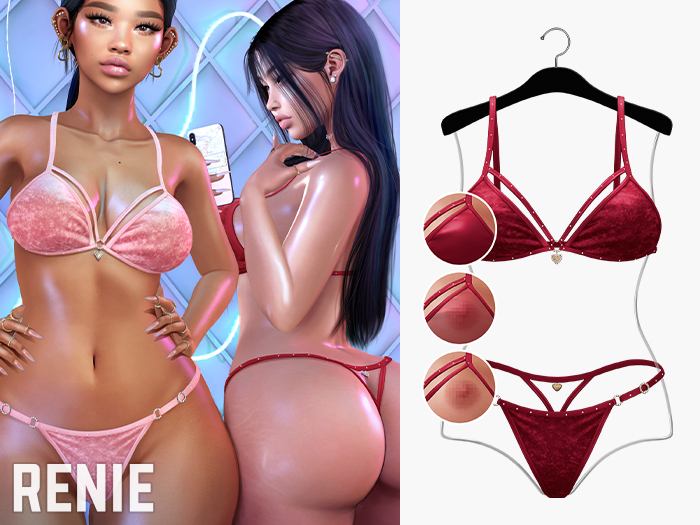 RENIE : SUGAR LINGERIE SET - BURGUNDY