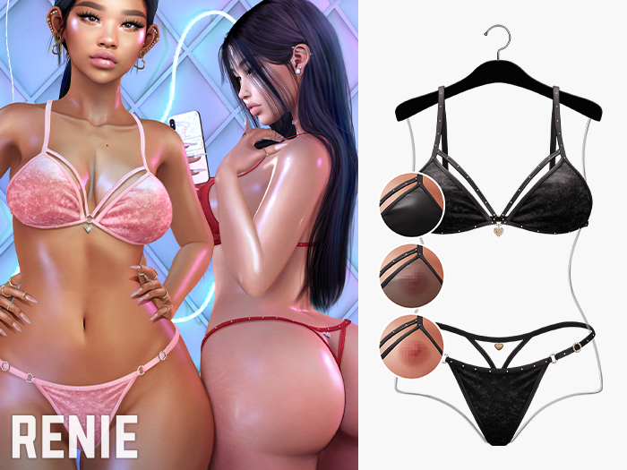 RENIE : SUGAR LINGERIE SET - BLACK