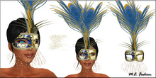 M.E. Fashion - Blue and Gold Feather Mask