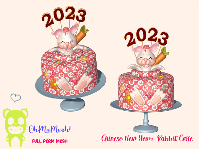 OhMyMesh! Chinese New Year Rabbit Cake Full Perm Mesh