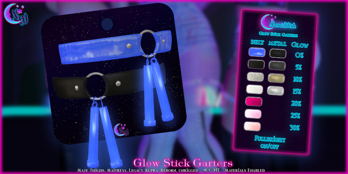 *NeverWish* Glow Stick Garters - Blue