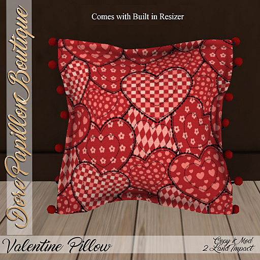 DPB Valentine Pillow - Patchwork Hearts Red
