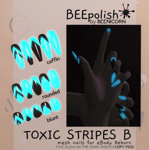 BEEpolish - Toxic Stripes B (FATPACK) eBody [add]