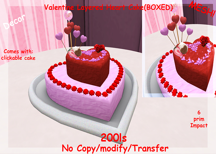 Valentine Layered Heart Cake(BOXED)