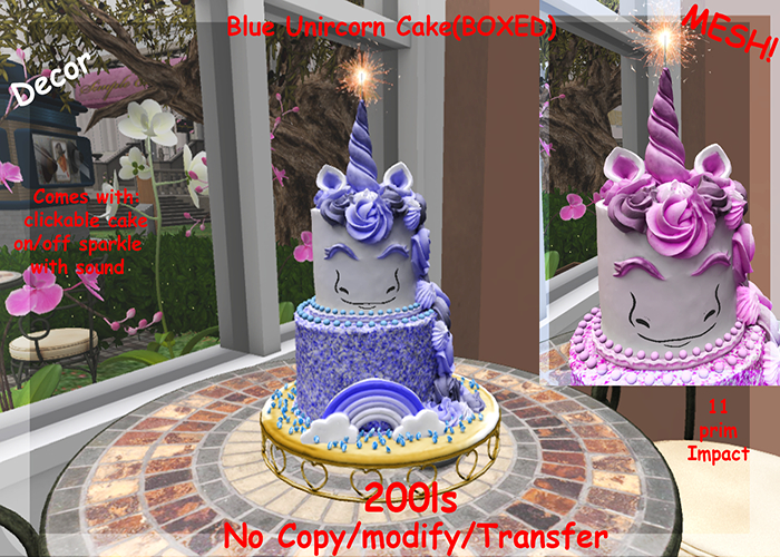 Blue Unircorn Cake(BOXED)