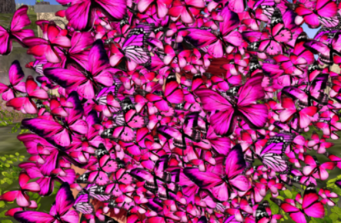 Kiss Lips  Pink Butterflies Multi