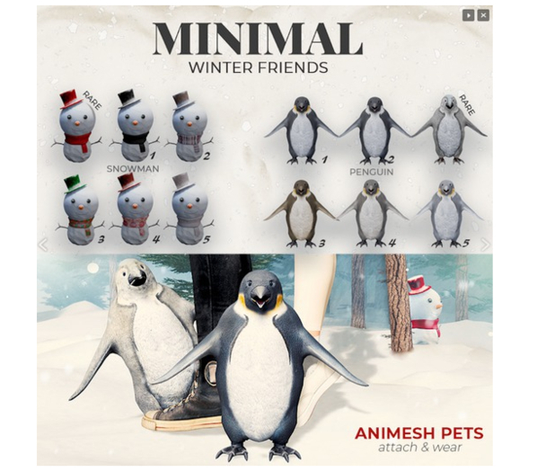 MINIMAL - Winter Friends - Snowman RARE