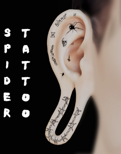 PROFANATION Spider Tattoo Swallow Dropped Ears