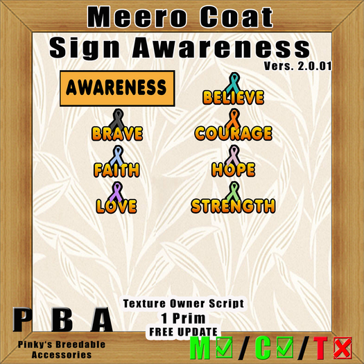 Meeroo Coat Sign Awareness Vers. 2