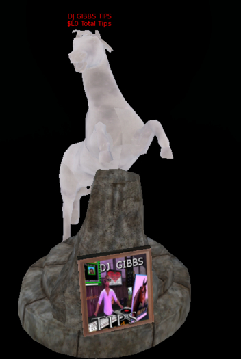 DJ Tip Jar White Stallion on Stone [mesh]